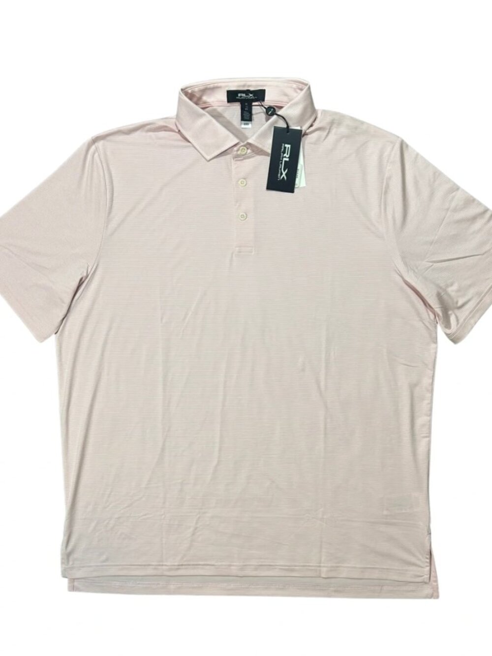 RLX Ralph Lauren Pink White Stripe Golf Concept Performance Jersey Polo Golf